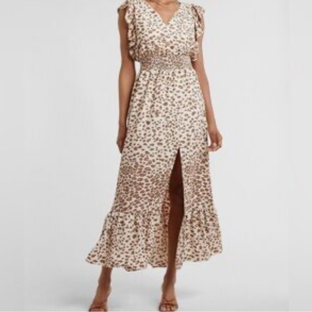 Express Leopard Print Maxi Dress